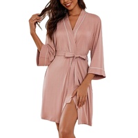 Peignoir léger et doux pour femme avec logo personnalisé, col en V, vêtements de détente décontractés pour femmes