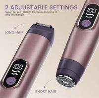 Tondeuse corporelle électrique sans fil rechargeable 2-en-1 à double tête, rasoir facial lavable, tondeuse bikini, outil de toilettage pour femme