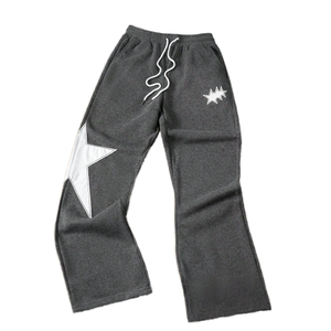 Men's Casual Solid Color Drawstring Sweatpants Streetwear Gym <b>Pants</b> Mid Waist XL Size Flat Front Straight Pattern Star <b>Pants</b> - Product Image 1