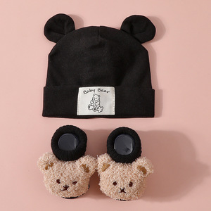 Vente en Gros Ensemble Chapeau et Chaussettes Bébé en Coton de <span class=keywords><strong>Haute</strong></span> Qualité, Chaussettes Bébé Nouveau-né Dessin Animé 3D, Ensemble de Chaussettes Bébé Couleur Unie - Product Image 5