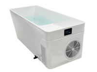 Bain de spa carré tout-en-un en acrylique écologique pour 1 personne, avec refroidisseur, filtre, ozone, écran tactile, design moderne, autoportant