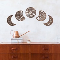 Décoration Murale Art Déco Transfrontalière Tendance 2025 – Artisanat en Tissu de Coton Suspendu, Décoration Moderne Réutilisable Phases de Lune pour la Maison