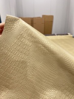 Cuir de vachette véritable de qualité supérieure, grain de crocodile embossé, chaises, canapés et armoires de luxe, accessoires de rembourrage sur mesure