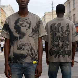 T-shirts avec logo graphique personnalisé 'AWFUL' et 'Cool', nouvelle impression numérique 2021, 240 grammes, style Hip Hop, Milk Shreds, Cool, pour homme et garçon, motifs 'COUGH' et 'SYRUP' - Product Image 4