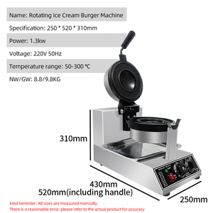 Dày Báo Chí bánh sandwich Kem Burger nướng bánh mỳ với xoay cạnh niêm phong và ngọc trai bánh mì nướng thương mại đĩa bay - Product Image 4