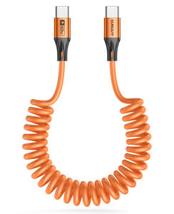 Cable de Datos Retráctil de Aluminio SUNGUY Tipo-C de 60W 3A con Carga Rápida para Teléfono, Laptop, Banco de Energía, Auto, con Logotipo Personalizable - Product Image 3