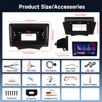 Podofo pour Ford Ka 2008-2014, autoradio Android 9 pouces 2 Din, 4+64G, Carplay/Android Auto sans fil, GPS, RDS, WIFI, OEM, ODM, vente en gros