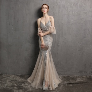 Alibaba vente en gros robes de soirée élégantes pour femmes robes de soirée au sol robes de soirée pour femmes voilées - Product Image 3