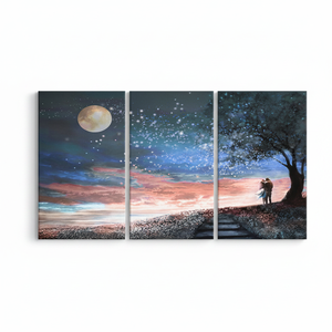Couple Under Stars Landscape Tempered Glass Printed <b>Canvas</b> <b>Wall</b> Art,SET OF 3 <b>CANVAS</b> - Product Image 2