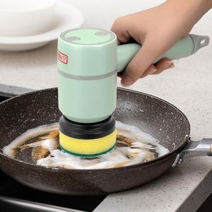 Factory Wholesale Multi-Functional Electric Household Kitchen <b>Cleaning</b> Tool 800 Mah With Usb Three <b>Brush</b> Heads - Product Image 2