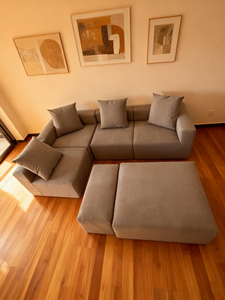 Canapés modulaires convertibles modernes et abordables, écologiques et durables, en forme de L, pour salons de villas - Product Image 6