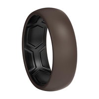 Anneau en silicone ergonomique de haute qualité unisexe de 8 mm, arc intérieur avec design respirant, ajustement confortable, anniversaires, fête, bijoux de mode