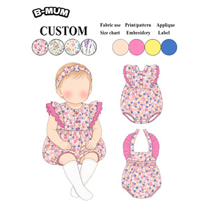 Offerta Speciale: Tutina a Bolle Viola per Bambine con Stampa '<span class=keywords><strong>Buon</strong></span> Compleanno', 0-18 Mesi, con Volant in Pizzo e Spalline, in Morbido Cotone per Feste, Vendita all'Ingrosso - Product Image 2