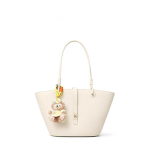 Bolso Tote Antirrobo de Cuero Genuino Crema, Bolso de Hombro de Gran Capacidad para Viajes Diarios, Bolso Versátil de Verano, Pequeño - Product Image 1