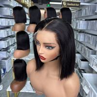 Perruque Bob SDD Lisse Extrême en Cheveux Vierges, Cuticules Alignées, Dentelle Frontale HD 13x4, 100% Cheveux Humains, Vente en Gros pour Femmes Noires