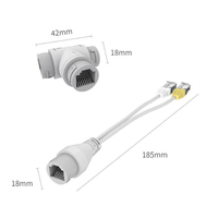 Divisor de Cable de Red Uno a Dos, Monitoreo de Banda Ancha POE para Acceso Simultáneo a Internet, Conector de Cableado de Red 2 en 1