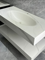 Évier intégré en pierre frittée flexible à flexion thermique Évier de salle de bain Lavabo en pierre artificielle Évier en pierre frittée en porcelaine