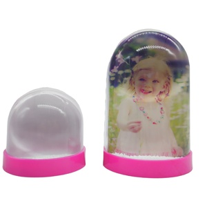 Cadre <span class=keywords><strong>photo</strong></span> flottant rond personnalisé avec paillettes, dôme en plastique avec eau, boule de neige avec liquide - Product Image 4