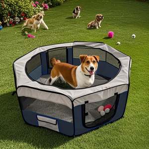 Caseta Plegable para Mascotas, para Viajes y Campamentos al Aire Libre, Transpirable, con Laterales Suaves, Corral para Perros y Gatos - Product Image 3