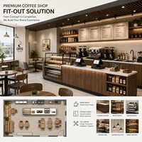 Vitrine de magasin de détail au design moderne pour café, comptoir de boulangerie-café, livraison mondiale, étanche