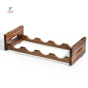 طاولة خشبية مصممة حسب الطلب, طاولة خشبية كلاسيكية قابلة للتكديس لتخزين القارورات المنزلية والمطاعم