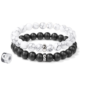 2 יח'\סט אופנתי ססגוניות מתכת חרוז יוגה ידידות נירוסטה לאוהבי עבור מגנט מרחק - Product Image 1