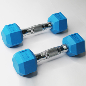 Haltères hexagonaux en fonte colorés de 2,5 kg avec revêtement en caoutchouc de haute qualité pour la musculation – Équipement de gym personnalisé à prix réduit - Product Image 3