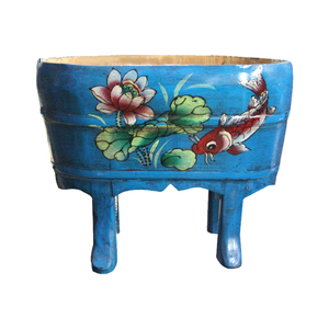 Chinese Wholesale Rustic Antique unique Painted Round Storage Trunk Vintage old handmade Distressed Decorative Solid Wood Box