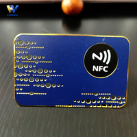 Carte de visite professionnelle en acier inoxydable avancé, finition miroir/brossée, puce NFC213, épaisseur 0,8 mm, étanche et résistante aux intempéries, accès NFC