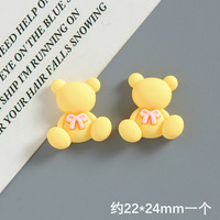 23*25mm Ours brillant mat coloré Animal de dessin animé décorations Slime bricolage personnalisable sélection de perles de résine ours mignon breloques