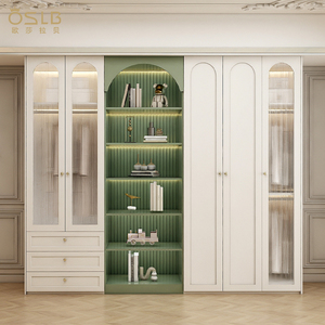 Thiết kế hiện đại cửa kính Tủ sách cho phòng khách tủ trưng bày 2025 mới phong cách Pháp tủ quần áo đa tiện ích tủ đơn - Product Image 1