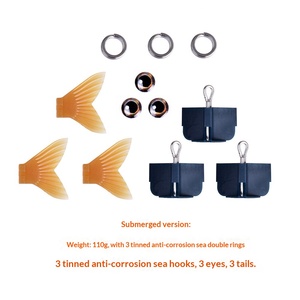 Leurre flottant à coulée lente en acier inoxydable en deux sections 225 mm pour poisson-serpent et brochet, appât artificiel dur DIY - Product Image 3