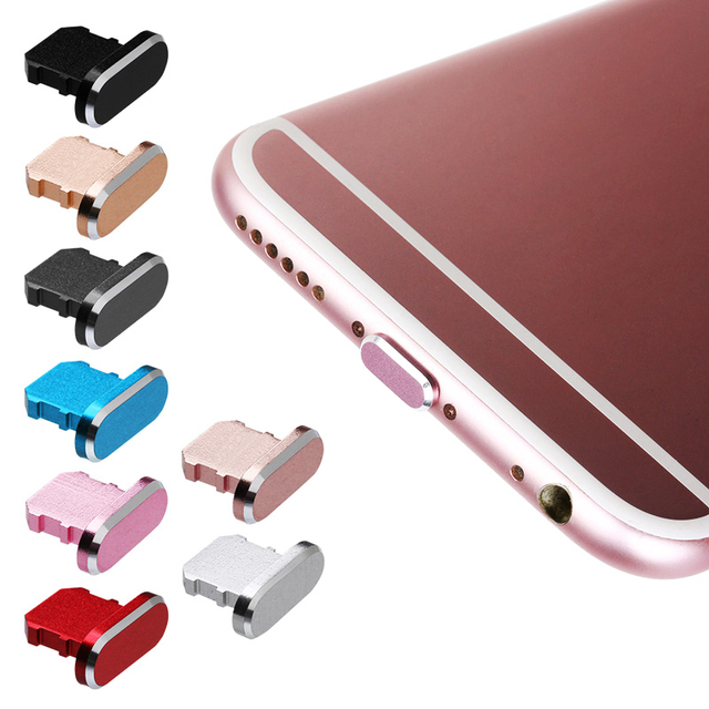 Metal Aluminum Cellphone Anti Dust Plug Compatible with iPhone SE Mini Plus Pro Max
