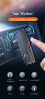 Receptor de Música BT 5.4 para Auto/Hogar, Adaptador Auxiliar BT para Auto con Control de Volumen, Compatible con Llamadas Manos Libres