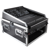 Flight case DJ 13U personnalisé, classique, durable, grande capacité, avec combo rack 6U et étagère pour ordinateur portable, étanche et antichoc en aluminium