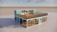 Skyacross Maisons modulaires préfabriquées personnalisées 20Ft 40Ft Coffee Shop Container Restaurant avec cuisine