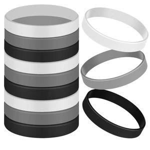 Bracelets en silicone personnalisés avec logo imprimé, imperméables, couleur unie, en gros, pour adultes, enfants, événements de team building, cadeau gratuit - Product Image 1