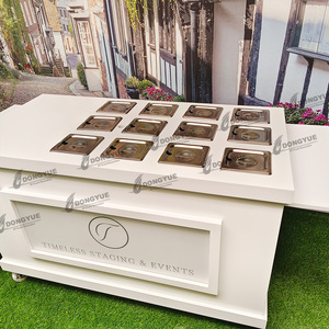 Chariot en bois personnalisé pour vendeurs de rue Chariot mobile pour snack Chariot de nourriture pliable avec boîte à lumière LED - Product Image 3