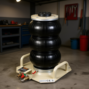 Cric pneumatique Vevor 3 tonnes à triple sac, hauteur minimale 450 mm, outil de réparation automobile pour garage, construction en acier - Product Image 2