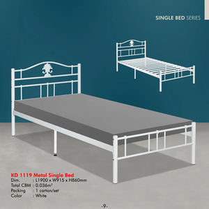 Fondation de matelas à lattes en acier robuste cadre de plate-forme en métal pour lit simple avec tête de lit pour le stockage de la chambre vente en gros - Product Image 2