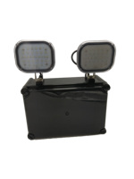 Lampe d'urgence LED à double spot en plastique à haute luminosité IP65 avec protection contre le feu et 3 heures d'autonomie pour une utilisation en extérieur