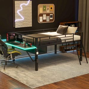 Lit superposé créatif avec bureau intégré pour les chambres à coucher à domicile, lits superposés doubles personnalisables pour les hôtels et les appartements, grande capacité - Product Image 1