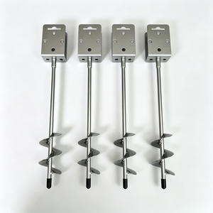 Ancoraggio a <span class=keywords><strong>vite</strong></span> a terra in metallo a <span class=keywords><strong>L</strong></span> con lama a spirale, zincato per impieghi gravosi, per serre, trampolini e recinzioni - Product Image 3