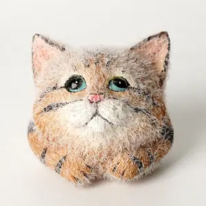 Beflockte niedliche Haustier Tier Brosche niedliche Katze Kaninchen Tiger Corgi Hund Kleidung Dekoration Tasche hängen Ornament