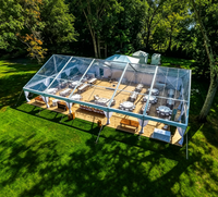 Tente de réception de mariage transparente en PVC de luxe pour 400 personnes à louer pour événements