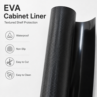 Tapis de protection antidérapant et imperméable en EVA texturé noir uni pour tiroirs et étagères, facile à découper, pour rangement de cuisine