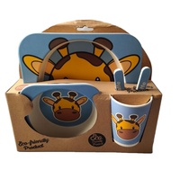Ensembles de vaisselle pour enfants en mélamine de bambou imprimé de beaux animaux singe
