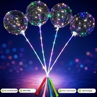 Ensemble de poignées lumineuses pour ballons chinois, transparentes, avec plumes, cadeau promotionnel pour marché nocturne, stand extérieur, fête d'anniversaire