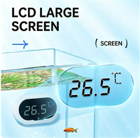 Thermomètre adhésif pour aquarium, jauge de température numérique LED haute précision pour aquarium de poissons et terrarium de tortues