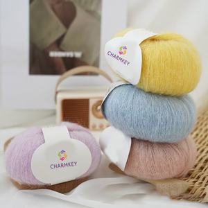 Charmkey, venta al por mayor, hilos de Mohair suaves, grosor medio, tejido a mano, ganchillo, gran oferta, hilos mezclados de <span class=keywords><strong>Mohai</strong></span> para suéter - Product Image 5